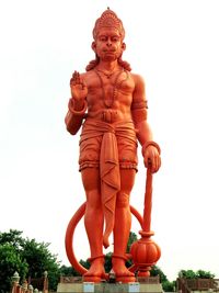 Low angle view of statue against clear sky