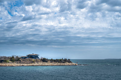 Scenic view of sea against sky at martha's vineyard, massachusetts, usa 