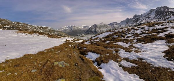 Snow covered mountain against sky