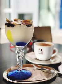 Close-up of coffee on table