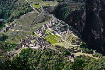 High angle view of old ruins