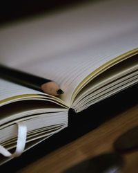 High angle view of pen on table