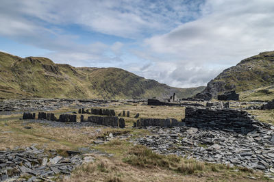 The abandoned cwmorthin slate quarry at blaenau ffestiniog in snowdonia, wales