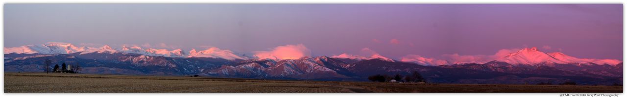 Panoramic view of mountains during winter