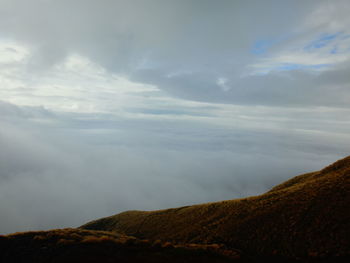 Low angle view of mountain against sky