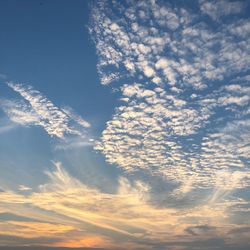 Low angle view of clouds in sky