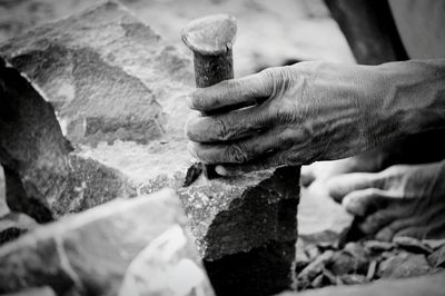 Close up of stone carving