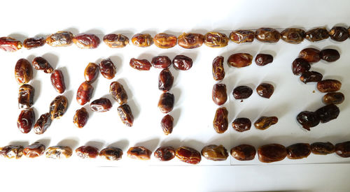 High angle view of coffee beans