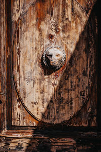 Close-up of old wooden door