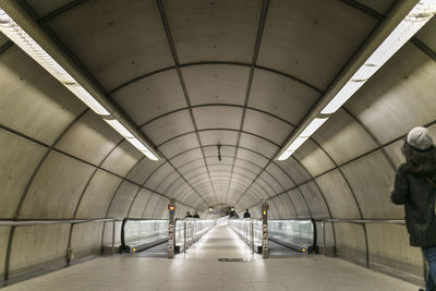 Interior of illuminated tunnel