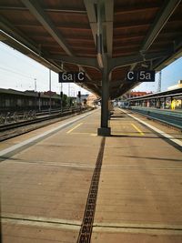 Empty railroad station platform