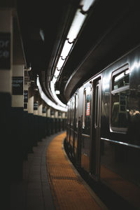 View of subway train on station