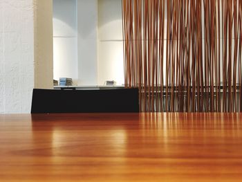 Close-up of table on hardwood floor