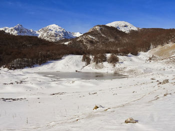 Scenic view of snowcapped mountain