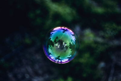 Close-up of bubbles in mid-air