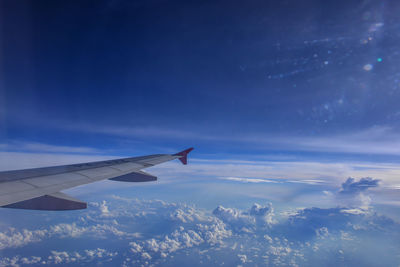 Blue sky on the airplane