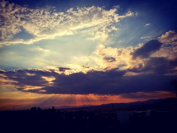 Silhouette of landscape at sunset