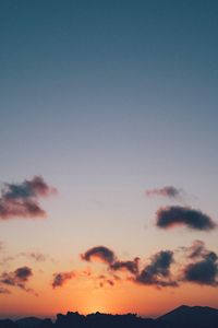 Low angle view of sky during sunset