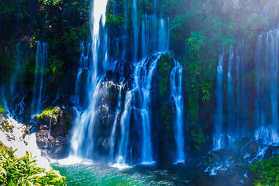 Scenic view of waterfall