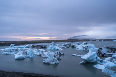 Ice floe in glacier lake, jökulsarlon, iceland