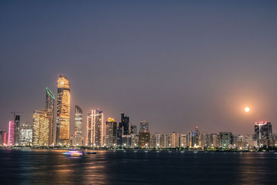 Illuminated city at night