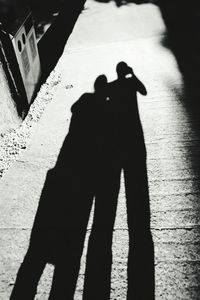 Shadow of man on wall