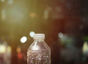 Plastic bottles on the background bokeh