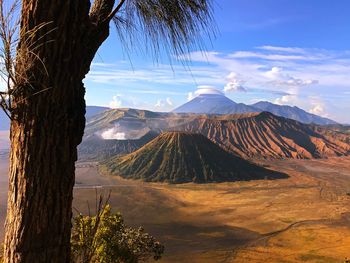 Scenic view of landscape against cloudy sky