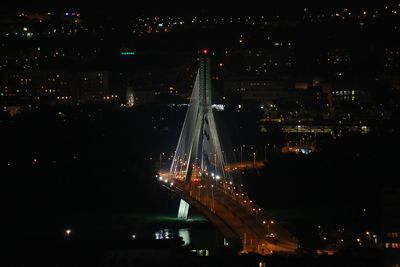 Illuminated cityscape at night