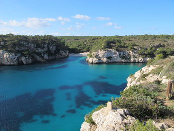 Rock formations in sea