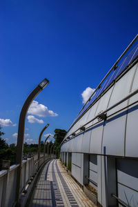 Low angle view of modern buildings against clear sky