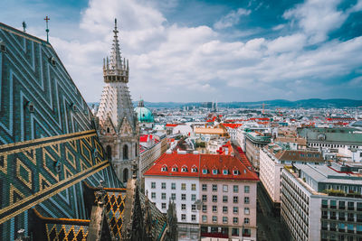 High angle view of townscape