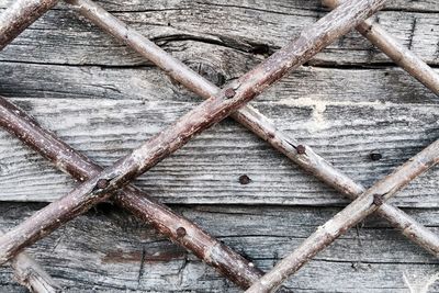 Full frame shot of rusty metallic wood