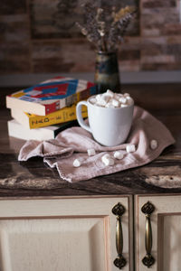 Close-up of coffee on table