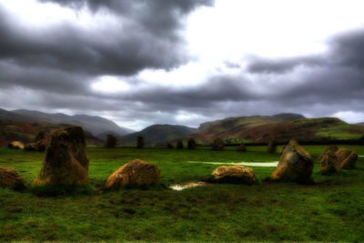 Scenic view of field against sky