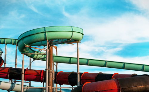 Closeup of the aqua park slides