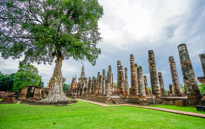 Panoramic view of temple against sky