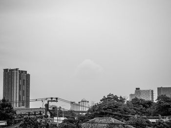 View of buildings against clear sky