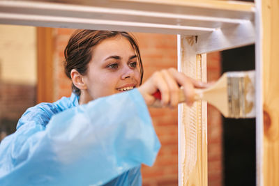 Portrait of woman working