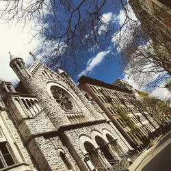 Low angle view of buildings against sky