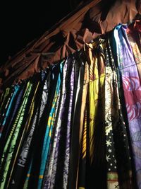 Low angle view of multi colored lanterns