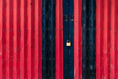 Full frame shot of red wooden door
