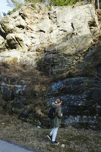 Full length of man jumping in water