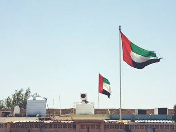 United arab emirates flags against clear sky