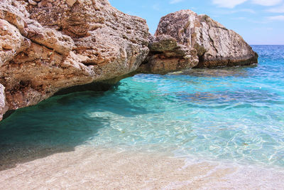 Glimpse from cala mariolu in the beautiful gulf of orosei in sardinia