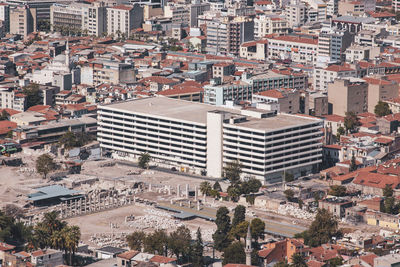 High angle shot of townscape