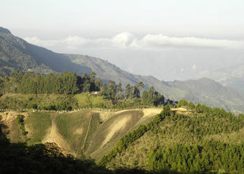 Scenic view of mountains against sky