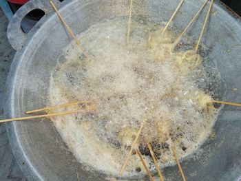 High angle view of food in container