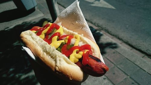 Close-up of hot dog