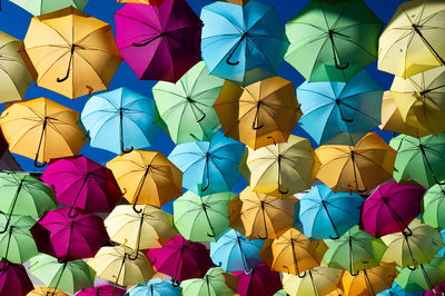 Full frame shot of multi colored umbrellas